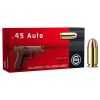 Munitie Geco calibrul 45 FMJ 14,9g