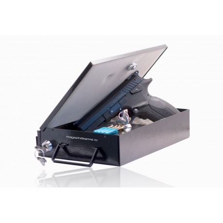 Cutie pistol si munitie. Model cu sina de fixare.